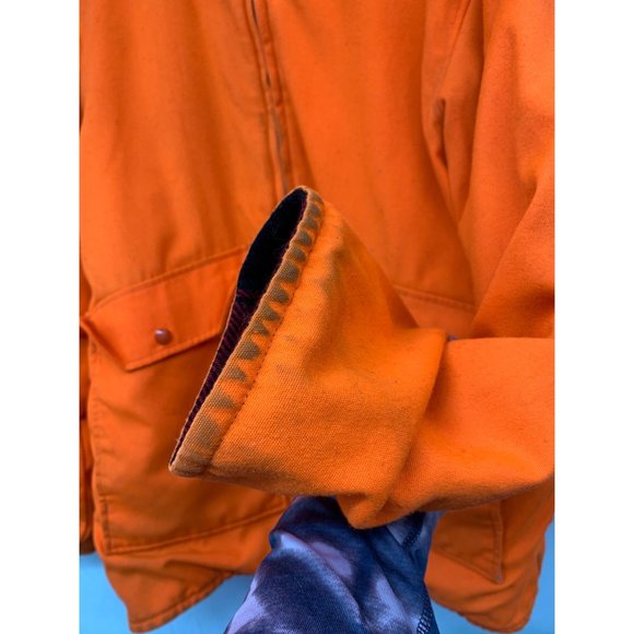 Woolrich Mens LG Vintage Wool Buffalo Red Plaid Reversible Hunters Orange Huntin - Picture 4 of 14